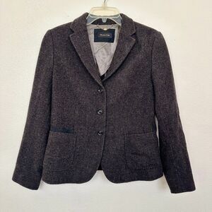 Massimo Dutti 3 Button Wool Jacket Coat Blazer Contemporary Workwear Women's 12
